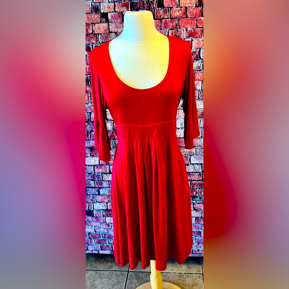 Vintage “TAMMY MARS” Size XL~RED Dress~ 92%Rayon/8%Spandex~ Perfect for Holiday